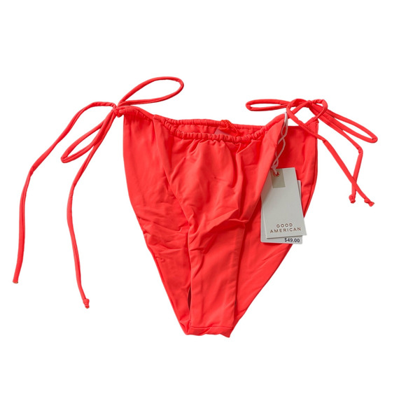 Good American Size XXL Tiny Ties Swim Bottom Hot Coral Size 5 - Picture 6 of 6